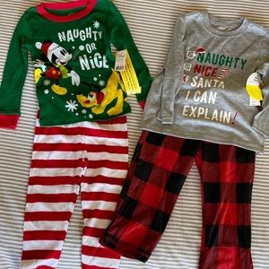 NWT 2T Christmas Pajamas Disney and North Pole Trading CO.